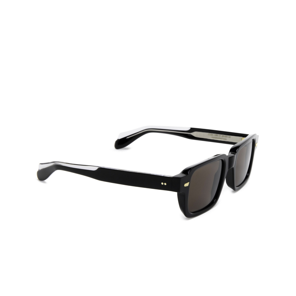 Cutler and Gross® Rectangle Sunglasses: 1393 SUN color Black 01 - three-quarters view.