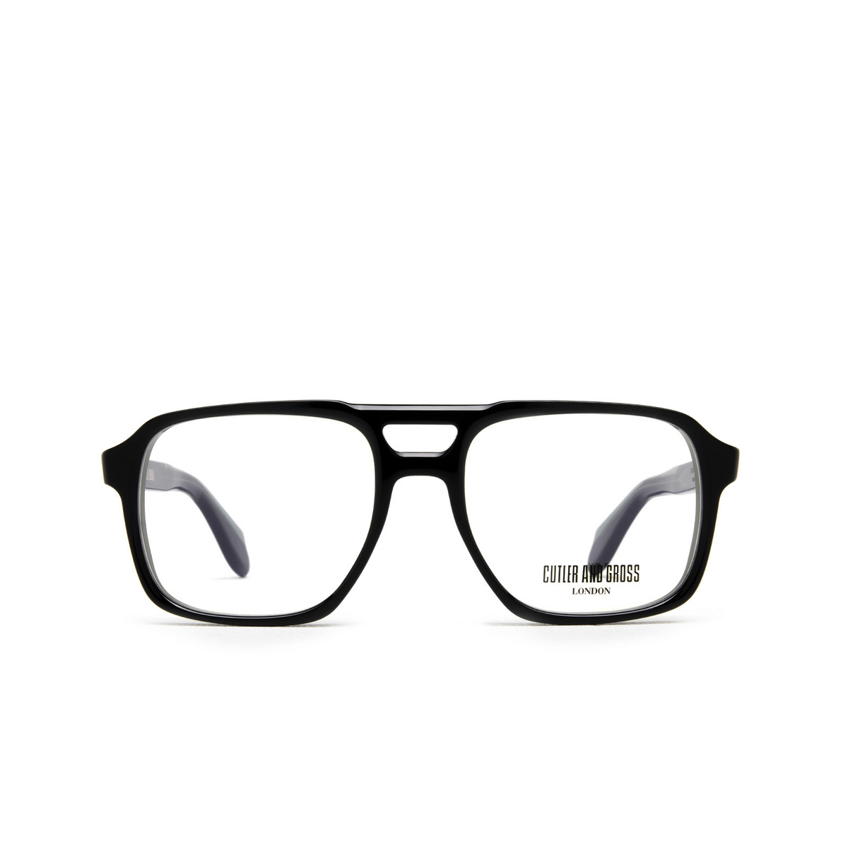 Cutler and Gross® Aviator Eyeglasses: 1394 color 01 Black - front view