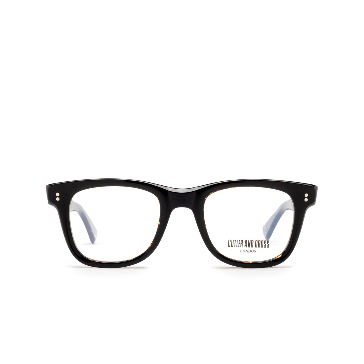 Cutler and Gross 9101 Eyeglasses 01 Black on Havana - front view