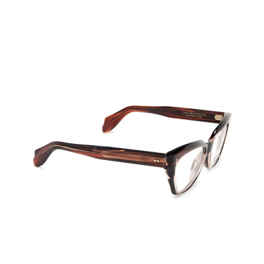 Cutler and Gross 9288 Eyeglasses 02 striped brown havana - three-quarters view