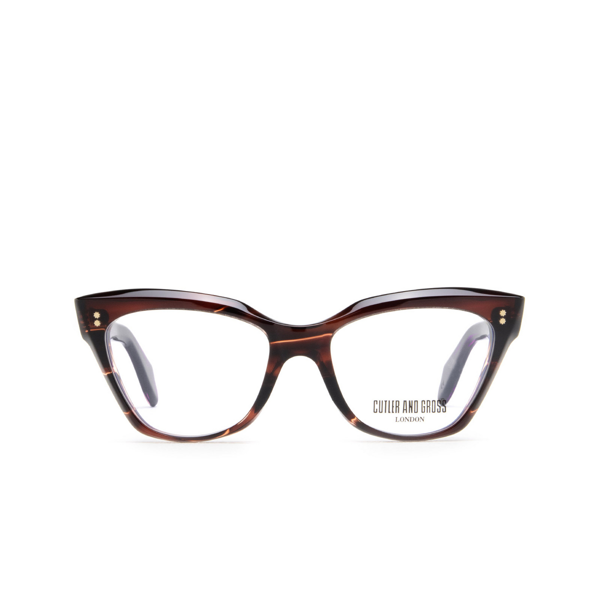 Cutler and Gross 9288 Eyeglasses 02 Striped Brown Havana - front view