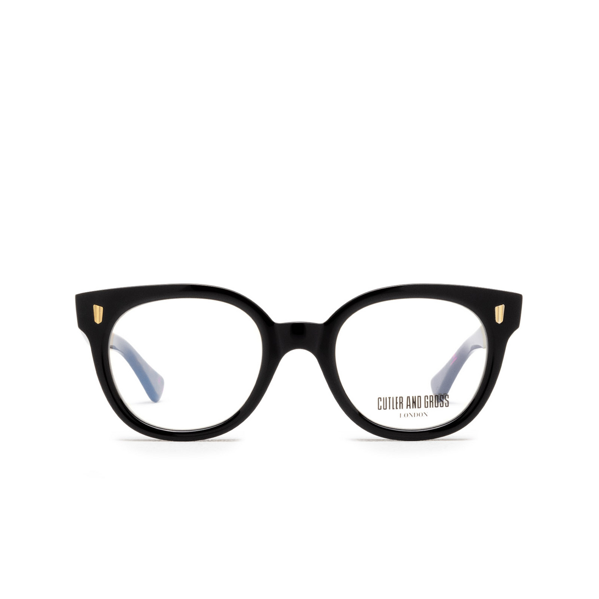 Cutler and Gross 9298 Eyeglasses 01 Black On Dark Turtle - front view