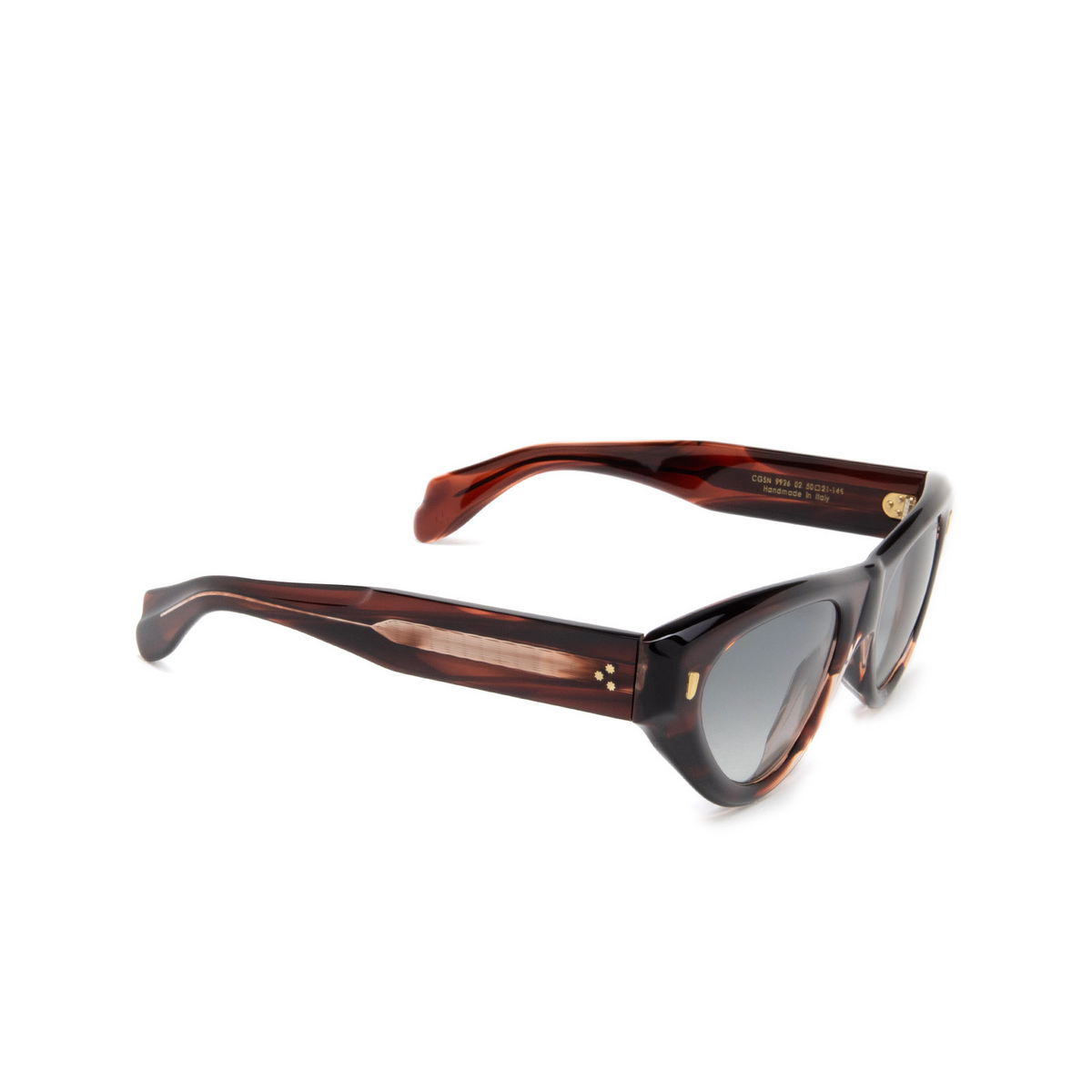 Cutler and Gross 9926 Sunglasses 02 Striped Brown Havana - three-quarters view