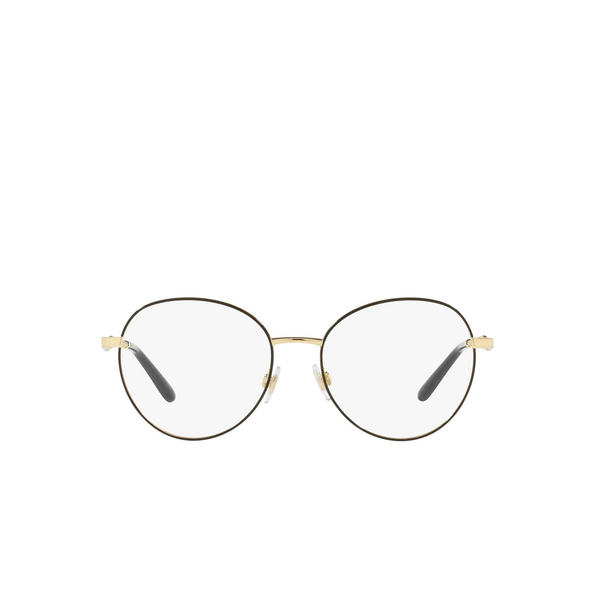 Dolce & Gabbana® Round Eyeglasses: DG1333 color Gold / Black 1334 - front view.