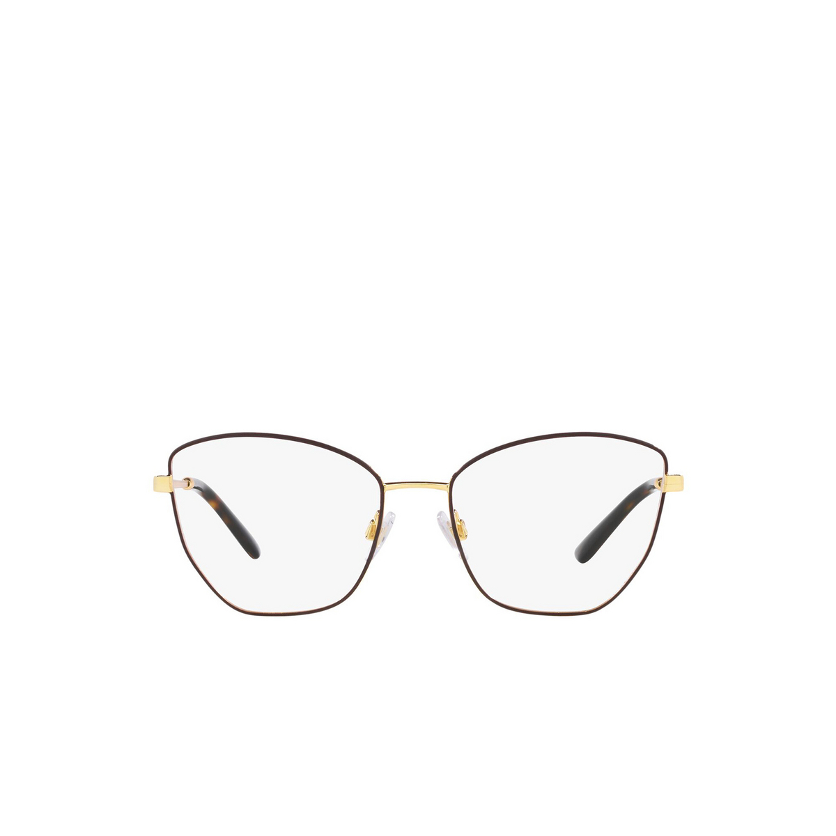 Dolce & Gabbana® Butterfly Eyeglasses: DG1340 color Gold / Matte Brown 1320 - front view.