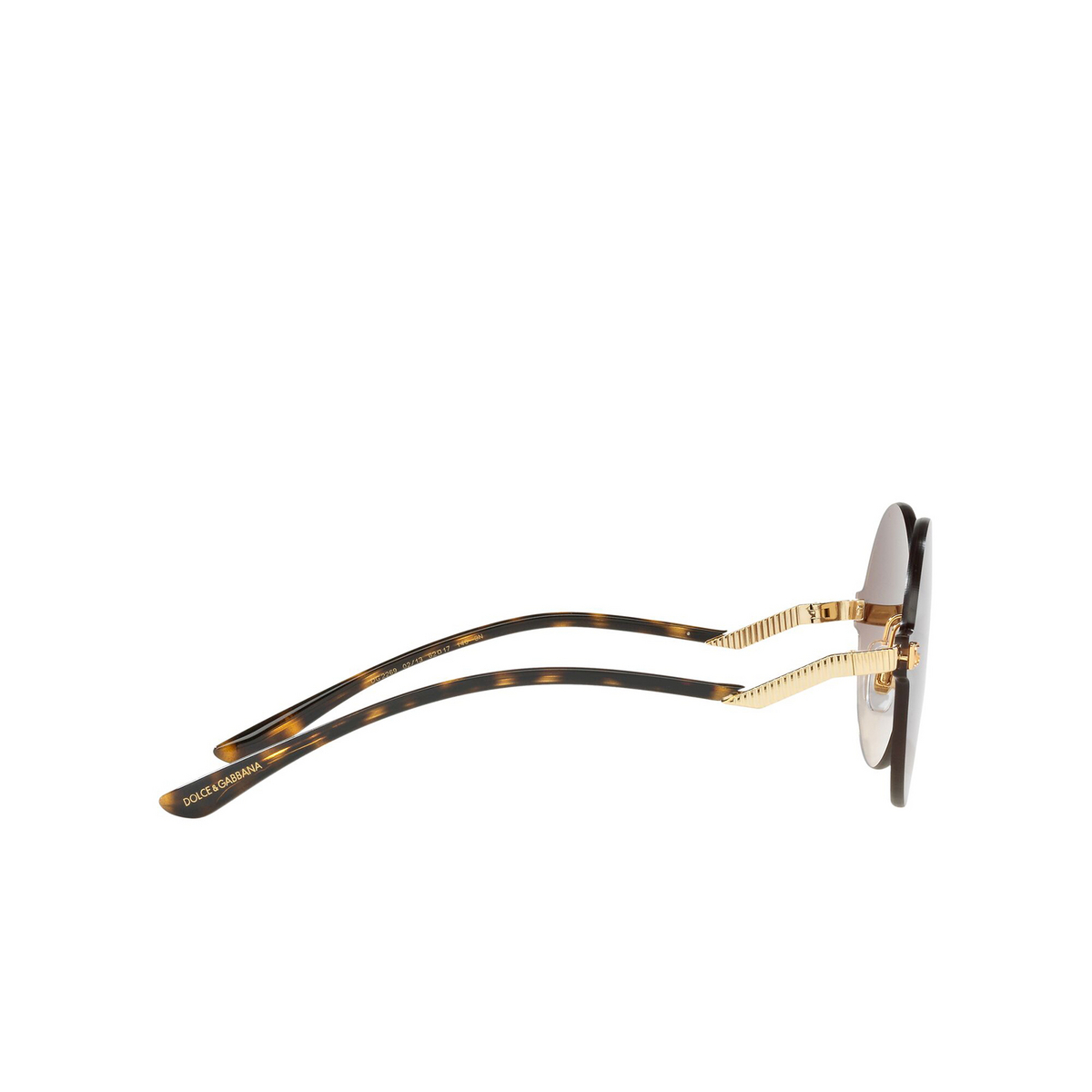 Dolce & Gabbana® Round Sunglasses: DG2269 color Gold 02/13 - product thumbnail 3/3.