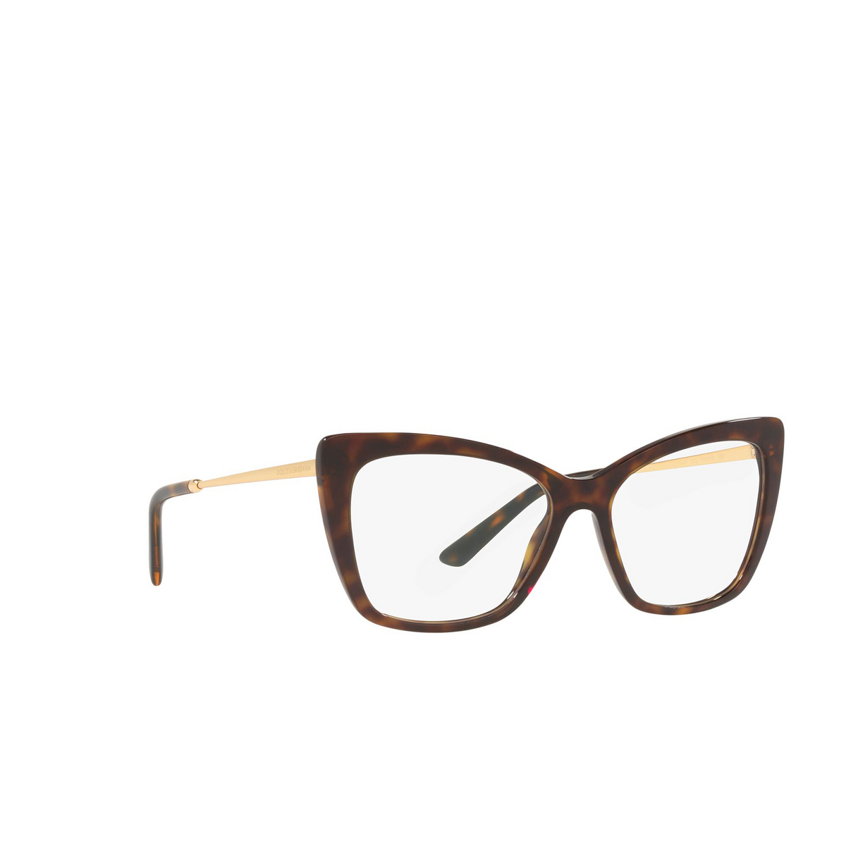 Dolce & Gabbana DG3348 Eyeglasses 502 Havana - three-quarters view