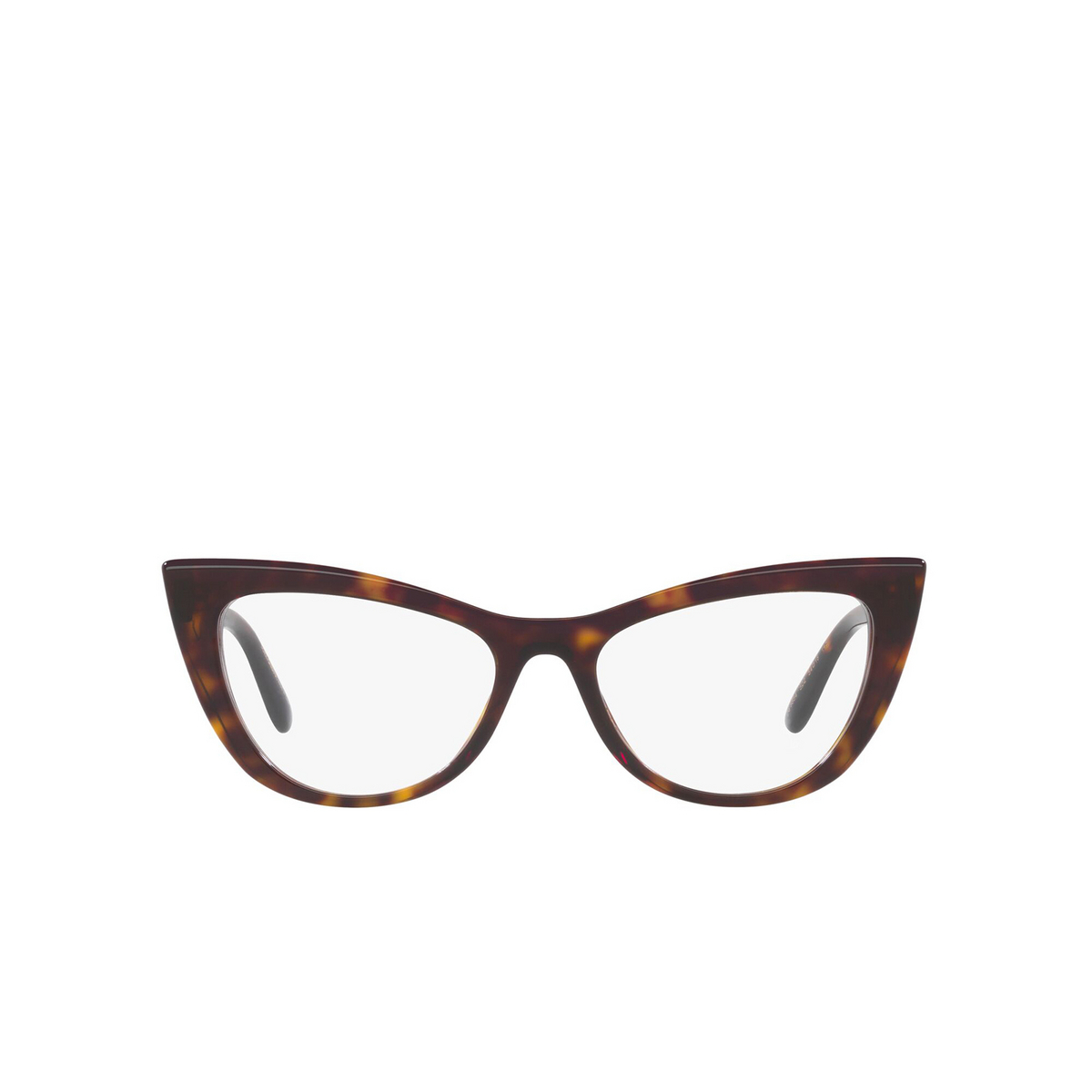 Dolce & Gabbana® Cat-eye Eyeglasses: DG3354 color Havana 502 - front view.