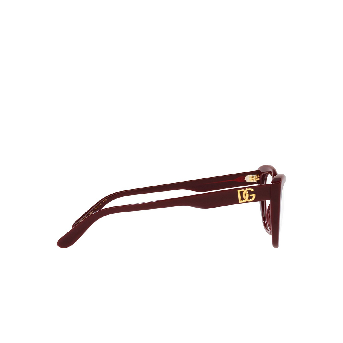 Dolce & Gabbana DG3355 Eyeglasses 3091 Bordeaux - 3/4