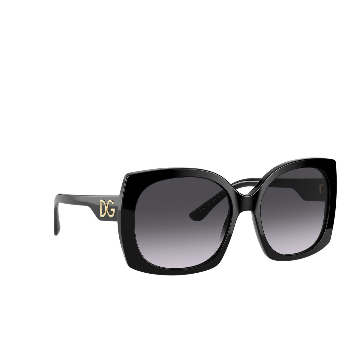 Dolce & Gabbana® Square Sunglasses: DG4385 color Black 501/8G - three-quarters view.