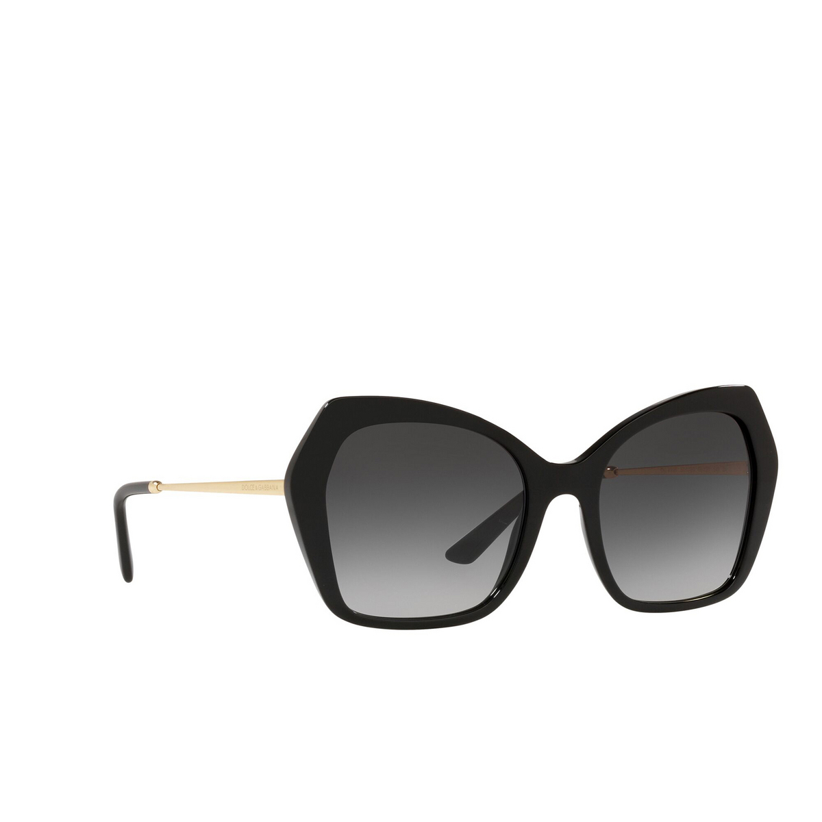 Dolce & Gabbana® Butterfly Sunglasses: DG4399 color Black 501/8G - three-quarters view.