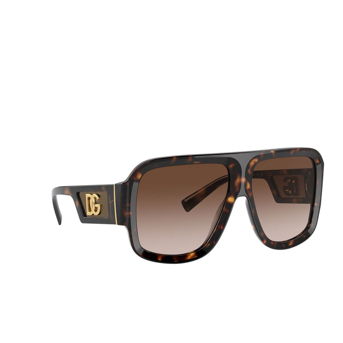 Dolce & Gabbana® Aviator Sunglasses: DG4401 color Havana 502/13 - three-quarters view.