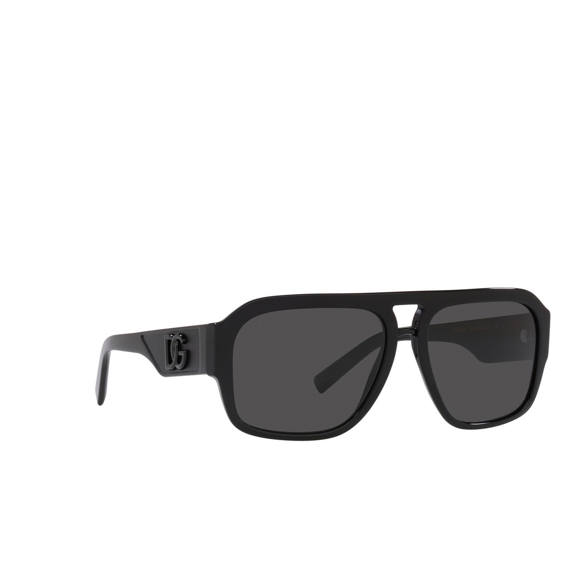 Dolce & Gabbana® Aviator Sunglasses: DG4403 color Black 501/87 - three-quarters view.