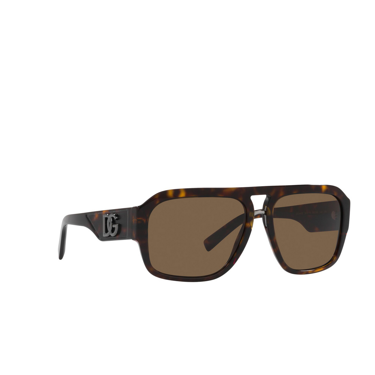 Dolce & Gabbana® Aviator Sunglasses: DG4403 color Havana 502/73 - three-quarters view.