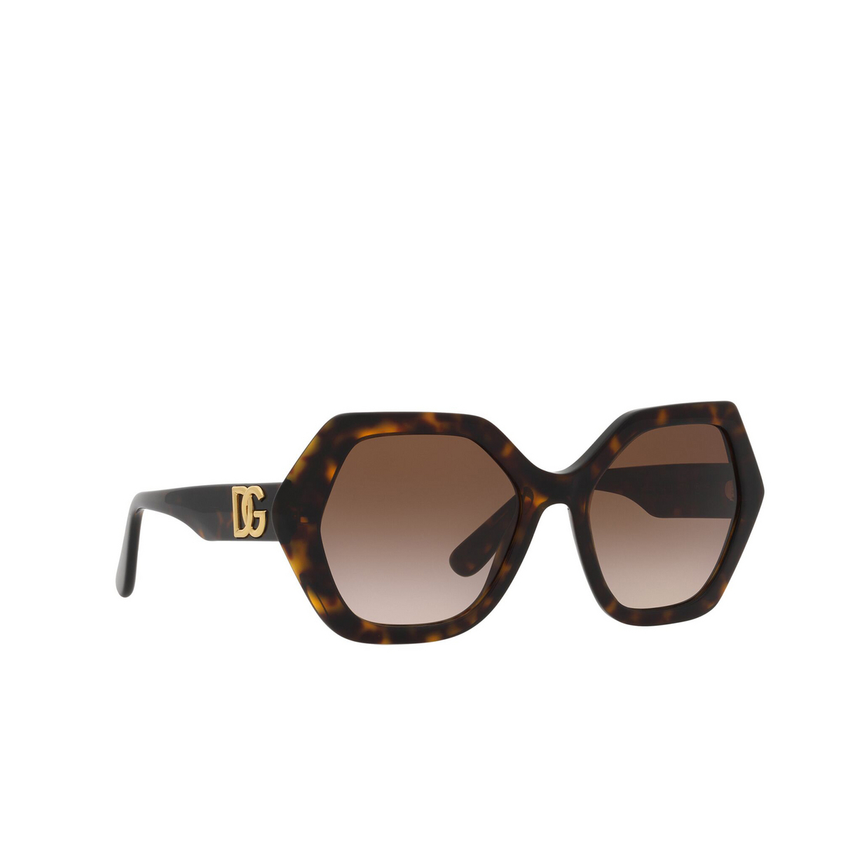 Dolce & Gabbana® Irregular Sunglasses: DG4406 color Havana 502/13 - three-quarters view.