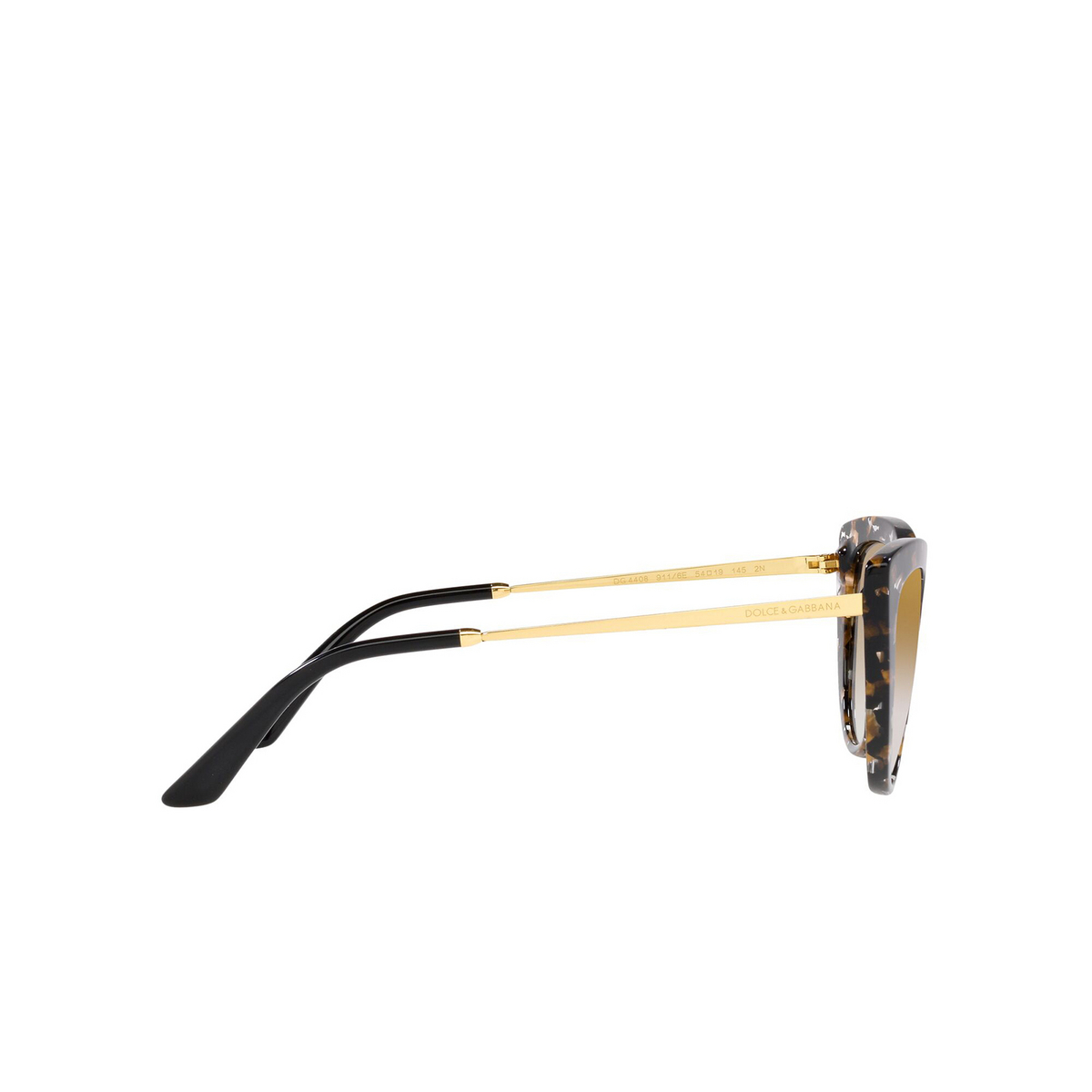 Dolce & Gabbana® Butterfly Sunglasses: DG4408 color 911/6E Cube Black / Gold - 3/3