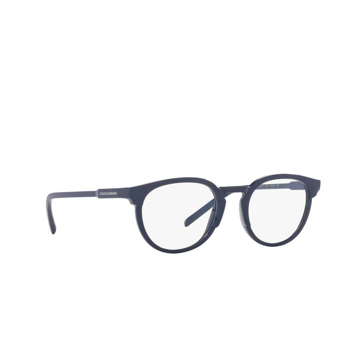 Dolce & Gabbana® Round Eyeglasses: DG5067 color Blue 3294 - three-quarters view.