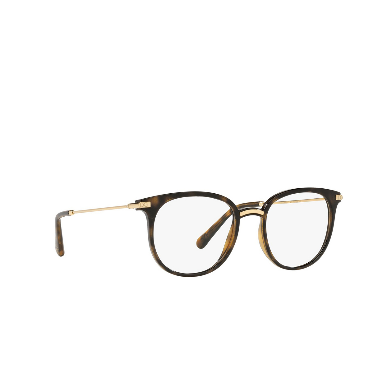 Dolce & Gabbana® Round Eyeglasses: DG5071 color Havana 502 - three-quarters view.