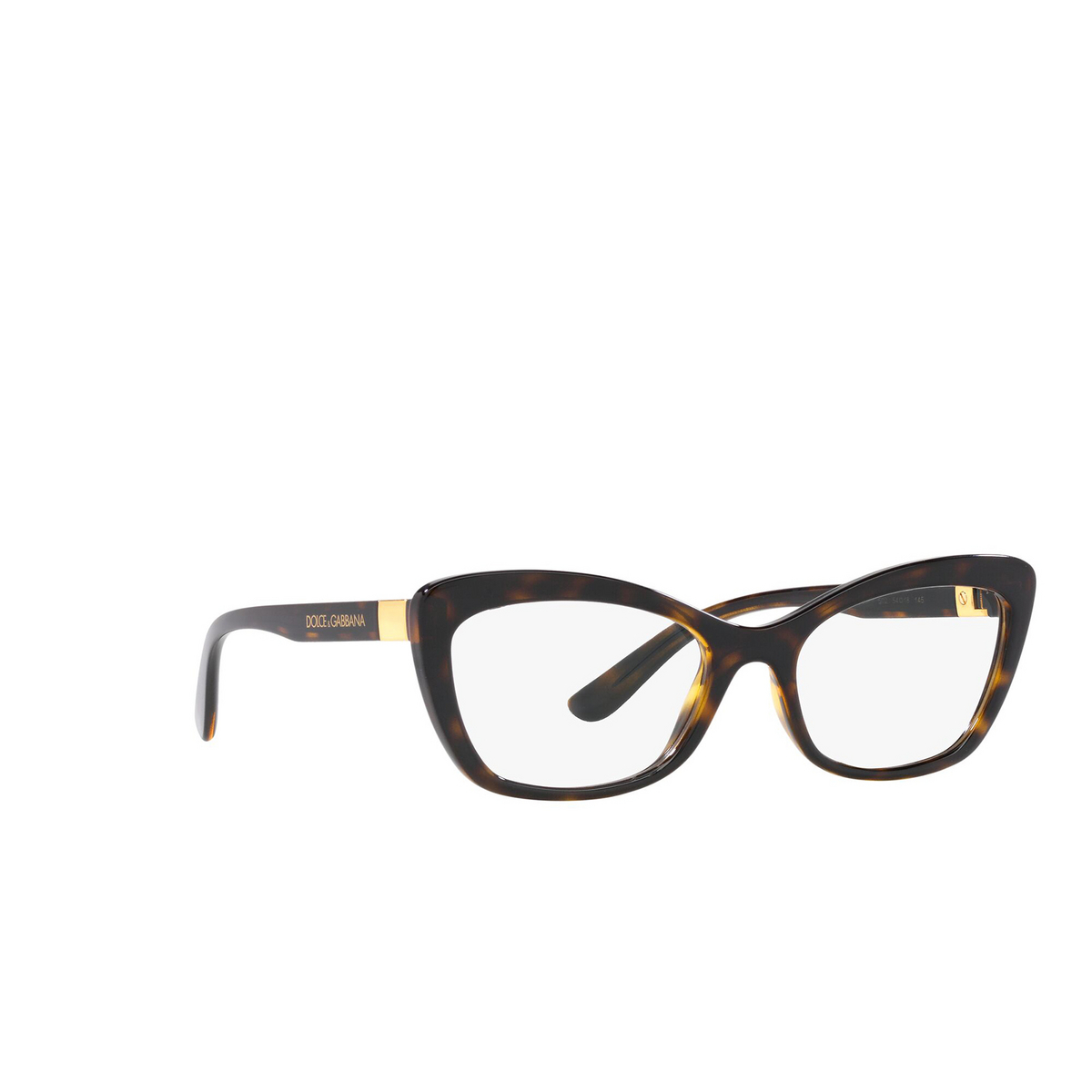 Dolce & Gabbana® Cat-eye Eyeglasses: DG5082 color Havana 502 - three-quarters view.