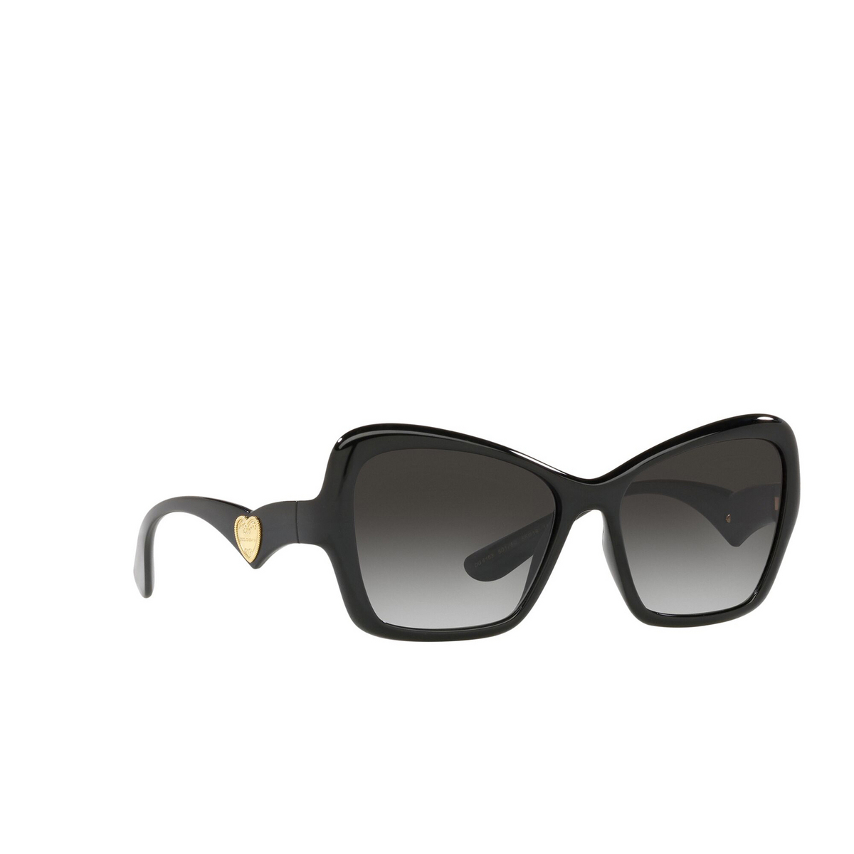 Dolce & Gabbana® Cat-eye Sunglasses: DG6153 color Black 501/8G - three-quarters view.