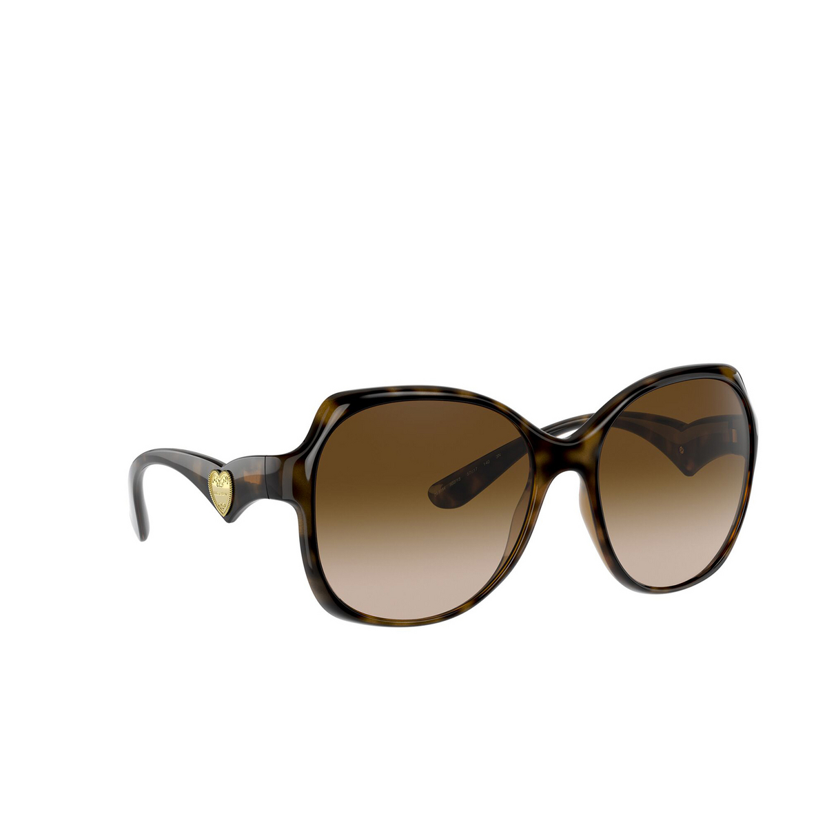 Dolce & Gabbana® Butterfly Sunglasses: DG6154 color Havana 502/13 - three-quarters view.