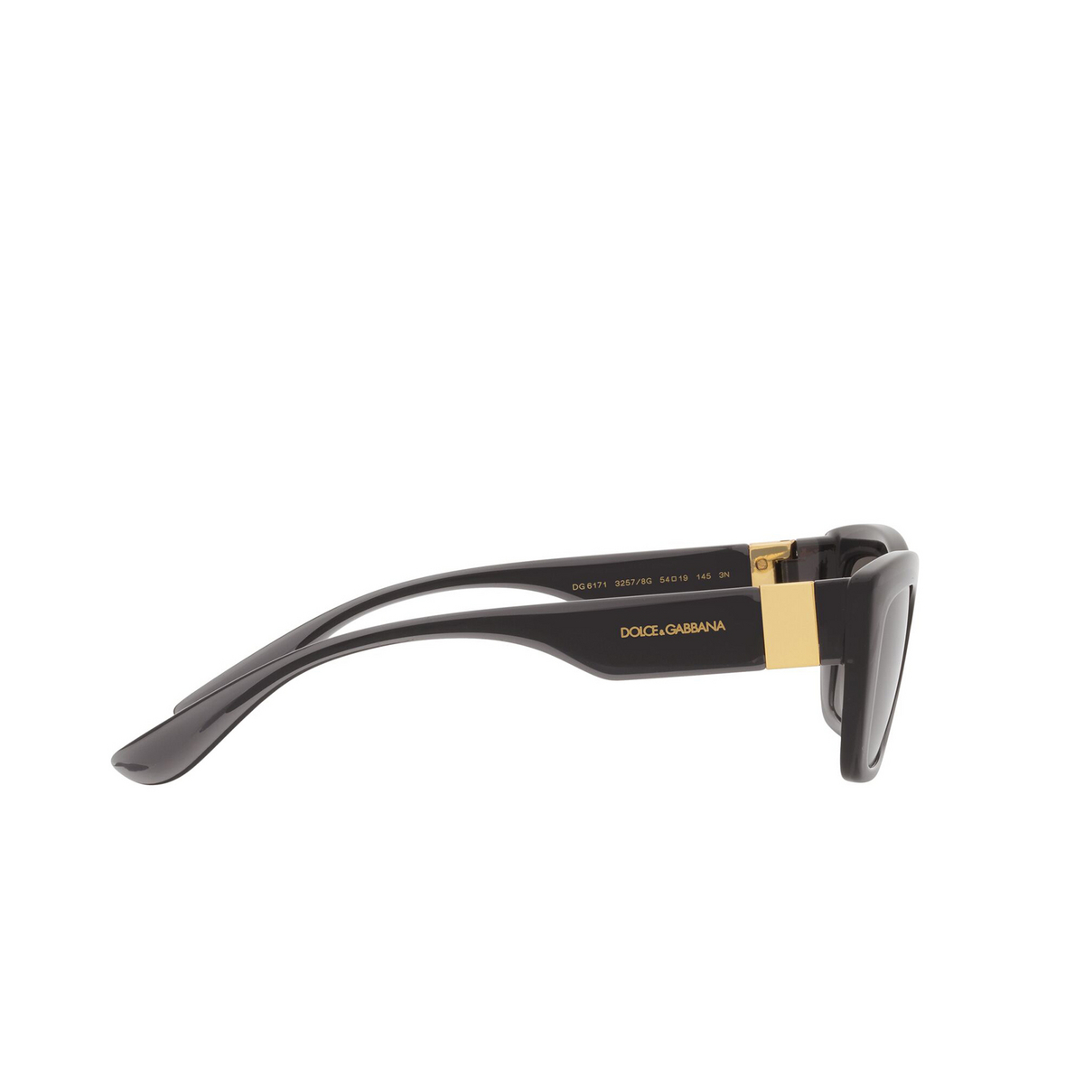 Dolce & Gabbana® Cat-eye Sunglasses: DG6171 color 32578G Transparent Grey/ Black - product thumbnail 3/3