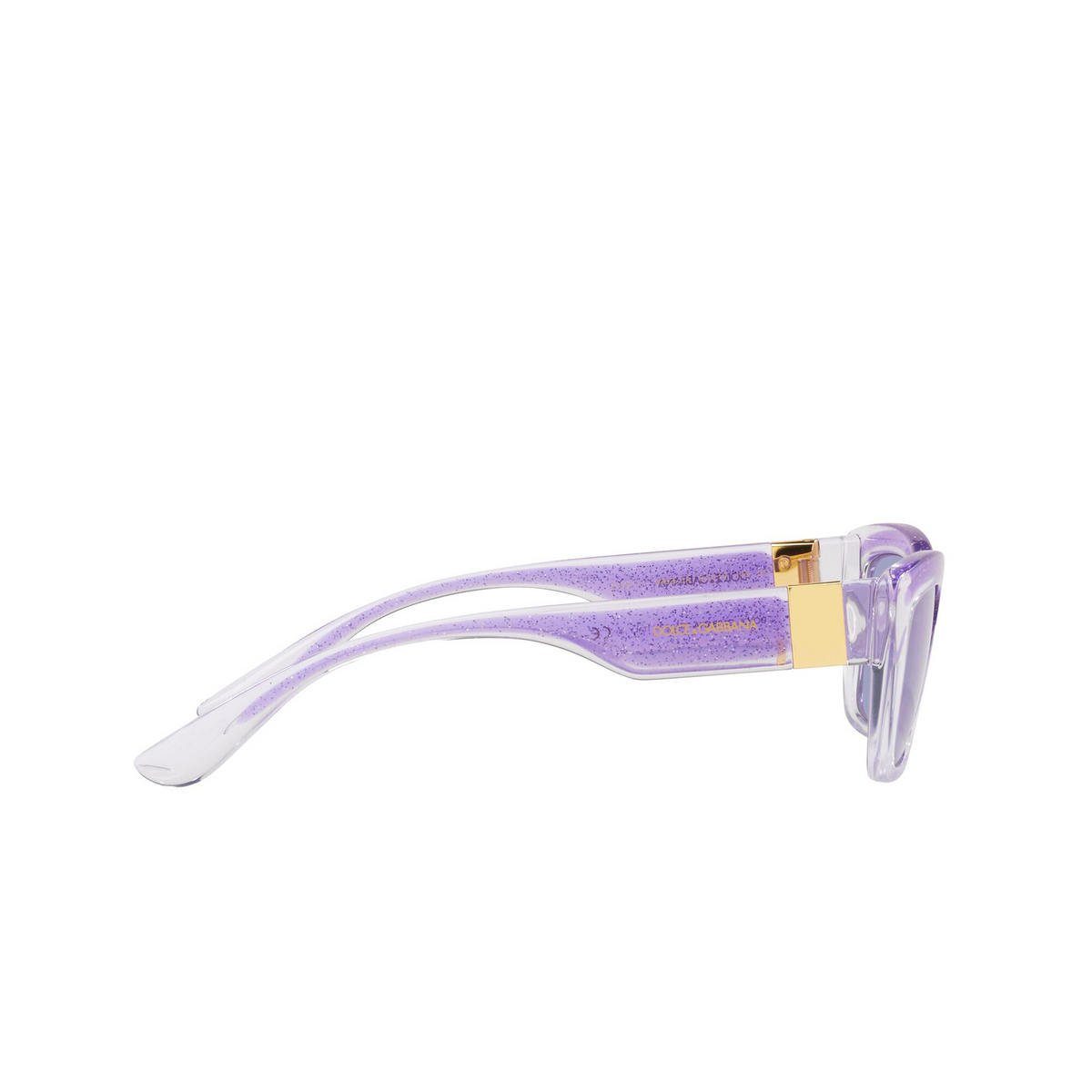 Dolce & Gabbana® Cat-eye Sunglasses: DG6171 color 33531A Transparent / Violet Glitter - product thumbnail 3/3