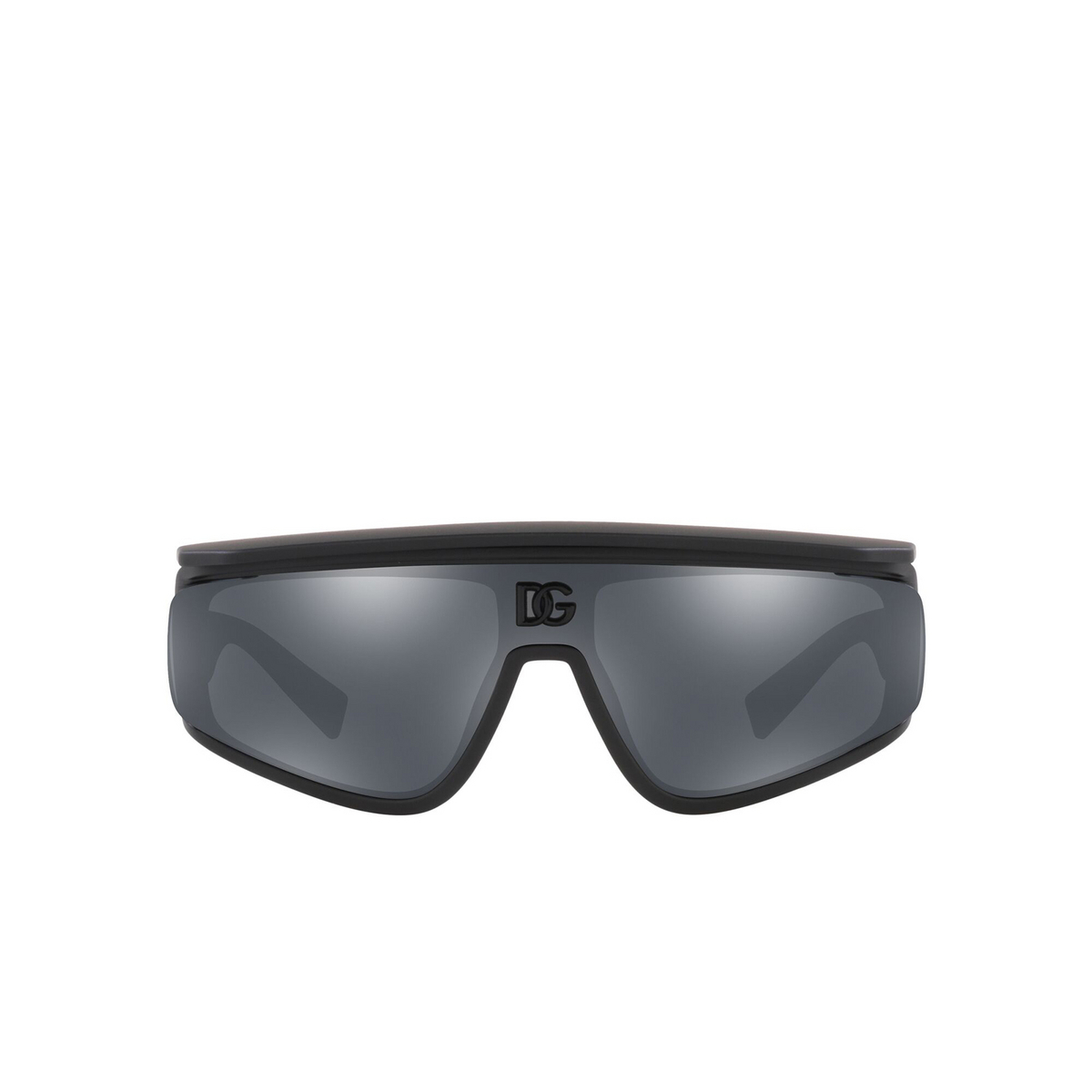 Dolce & Gabbana® Rectangle Sunglasses: DG6177 color Matte Black 25256G - front view.