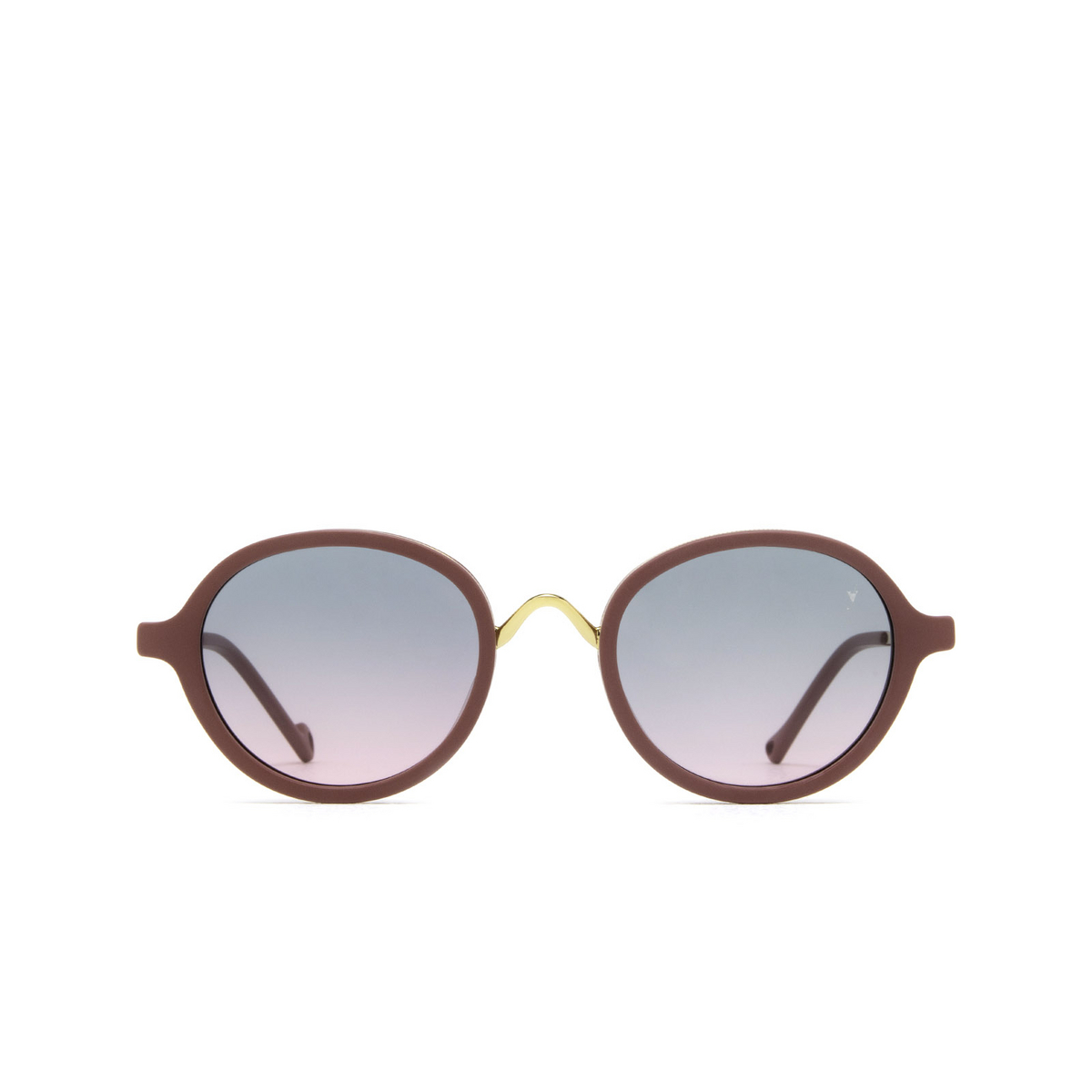 Eyepetizer® Round Sunglasses: 55 color Cyclamen Matt And Gold C.O-4-20 - front view.