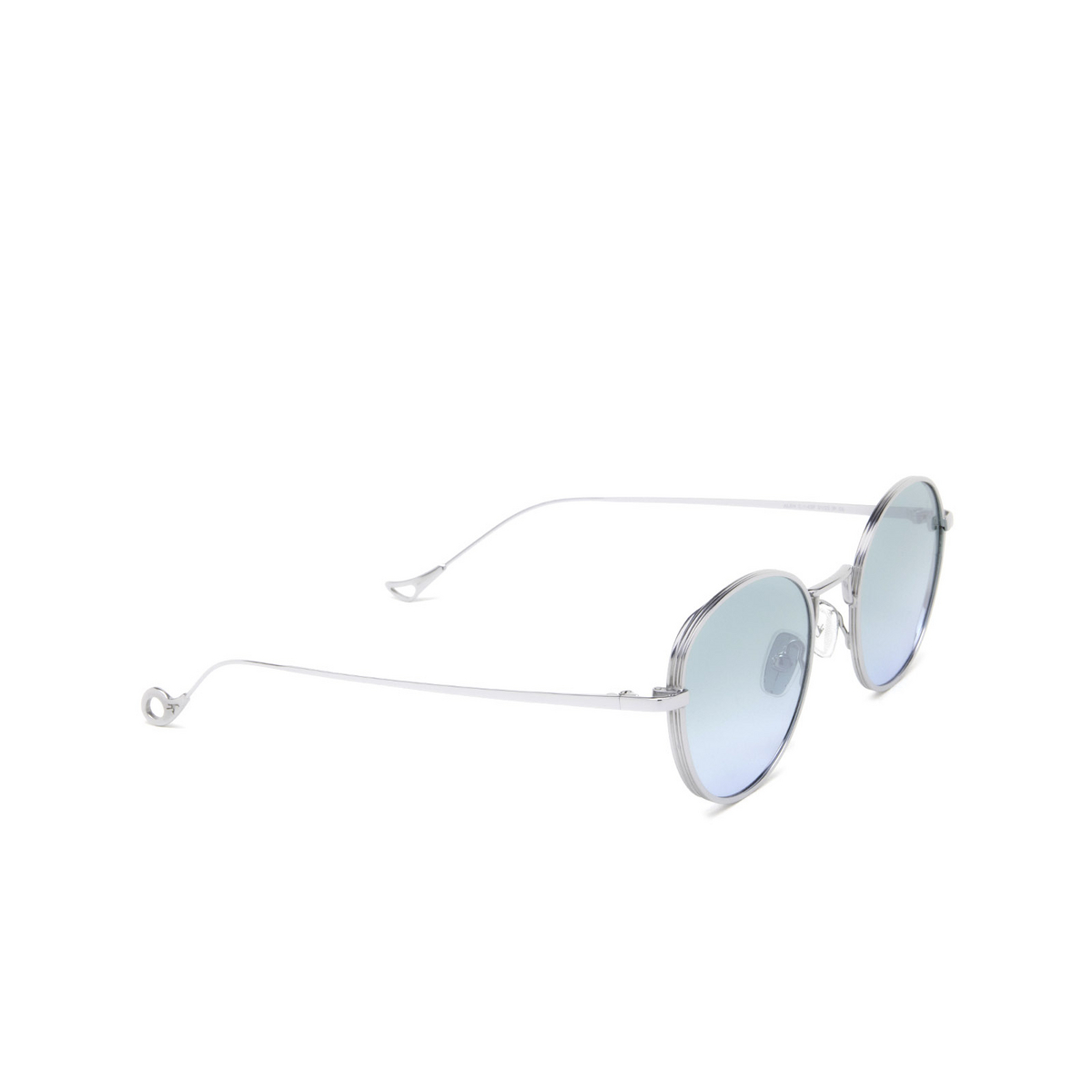Eyepetizer® Round Sunglasses: Alen color Silver C.1-43F - three-quarters view.