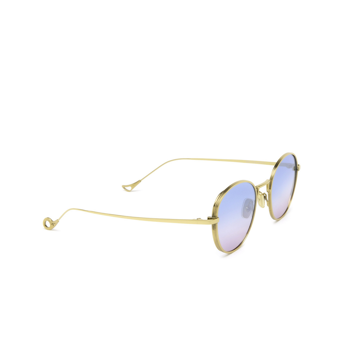 Eyepetizer® Round Sunglasses: Alen color Gold C.4-42F - three-quarters view.