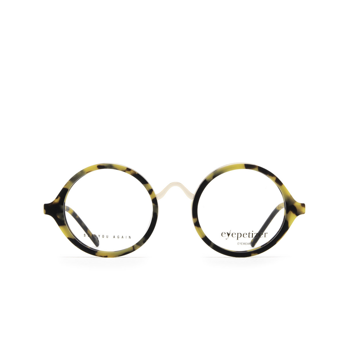 Eyepetizer® Round Eyeglasses: Des Art Opt color C.F-9 Havana Matt And Rose Gold - front view