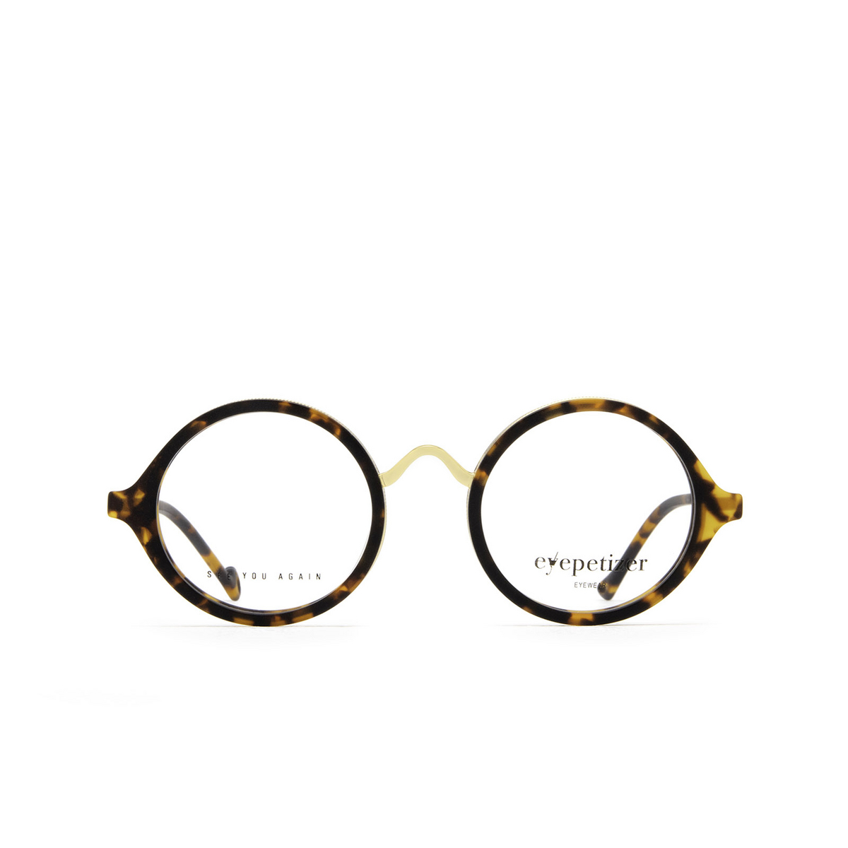Eyepetizer DES ART Eyeglasses C.I-4 Dark Havana Matt and Gold - front view