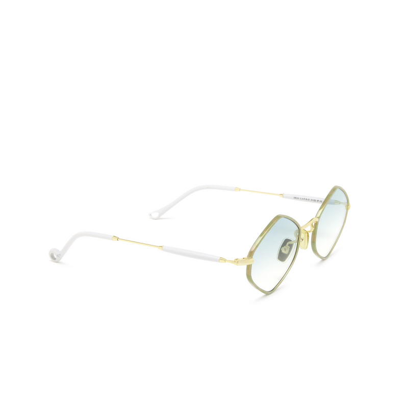 Eyepetizer DEUX Sunglasses C.4-P-S-21 turquoise havana and gold - 2/5