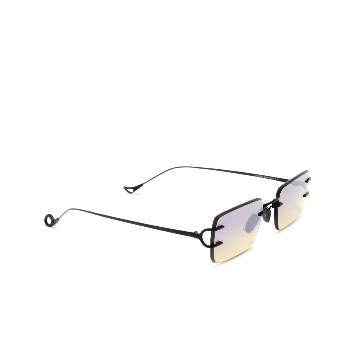 Eyepetizer® Rectangle Sunglasses: Dillinger color Black C.6-41F - three-quarters view.