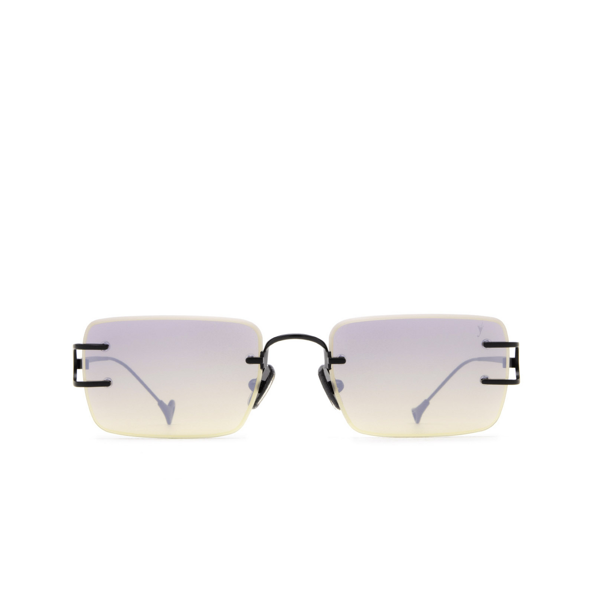 Eyepetizer® Rectangle Sunglasses: Dillinger color Black C.6-41F - front view.