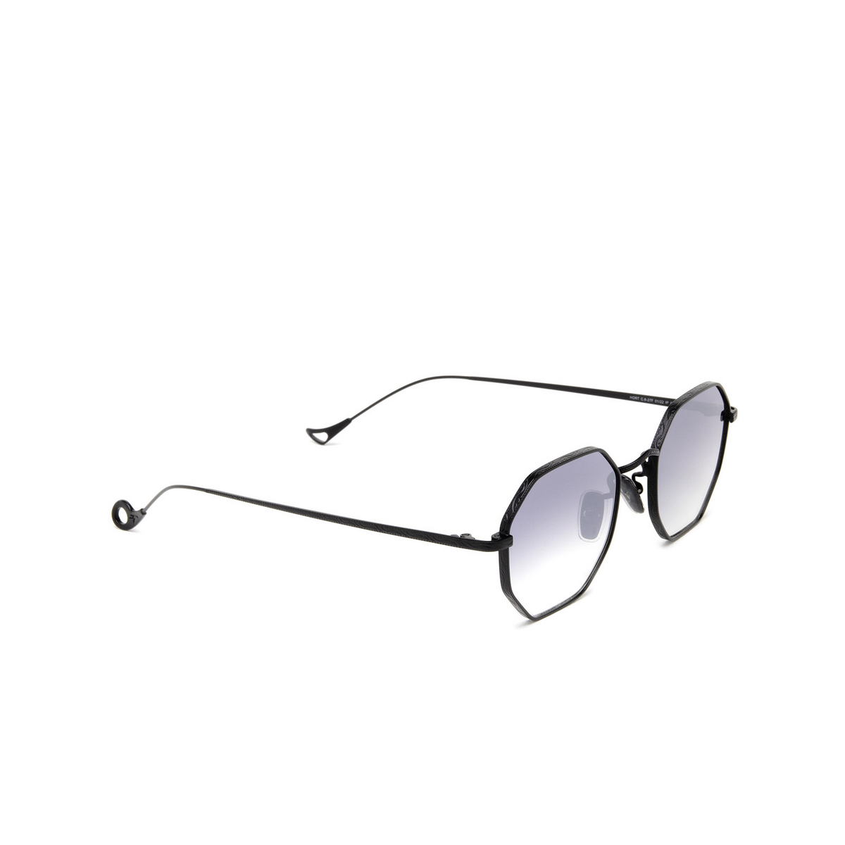 Eyepetizer® Irregular Sunglasses: Hort color Black C.6-27F - three-quarters view.
