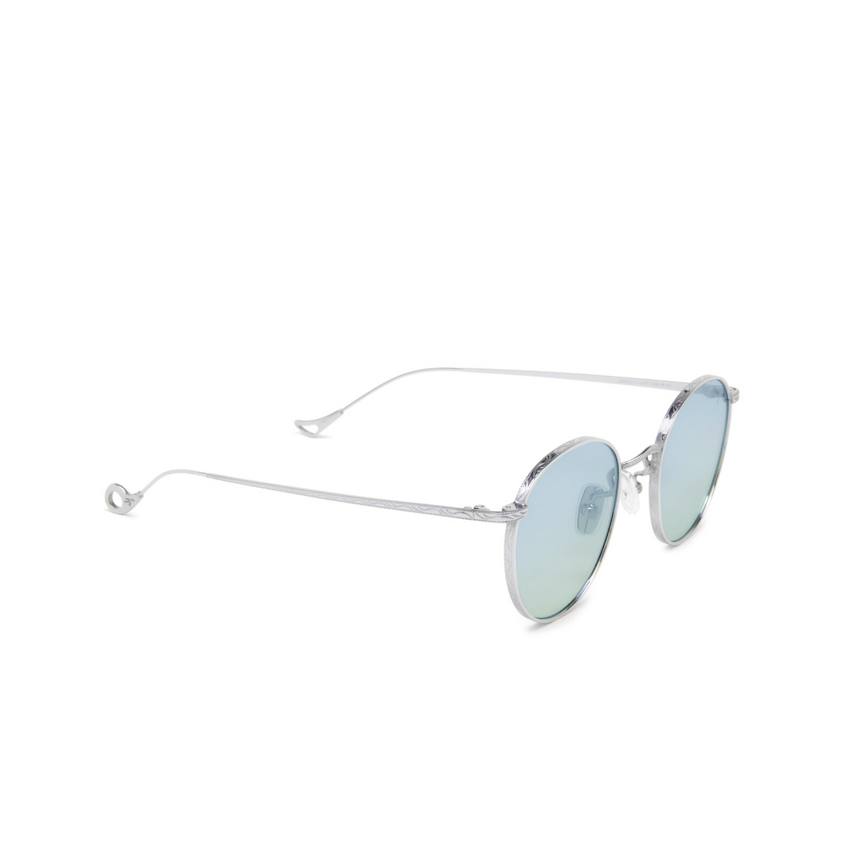 Eyepetizer® Round Sunglasses: Jockey color Silver C.1-23F - three-quarters view.