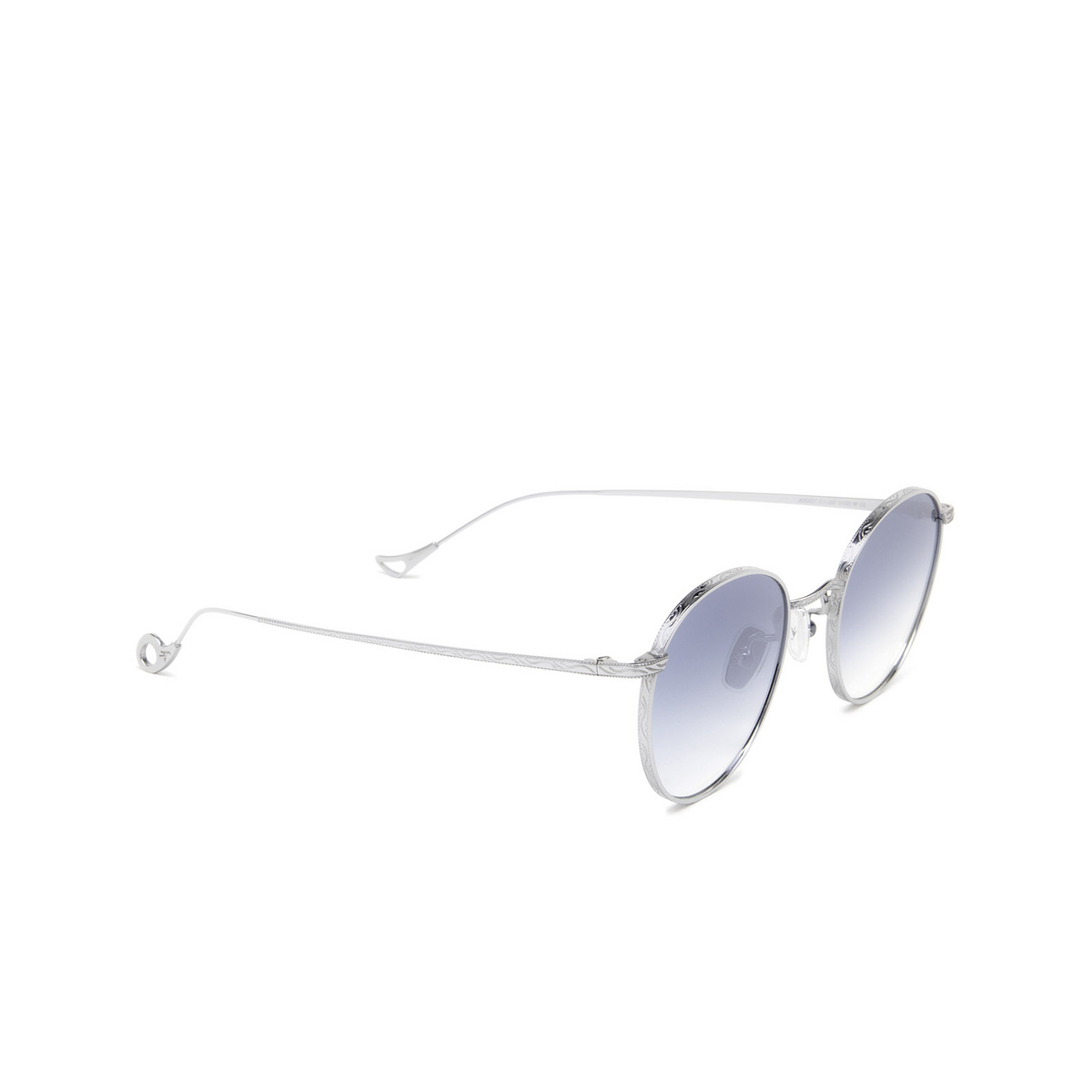 Eyepetizer® Round Sunglasses: Jockey color Silver C.1-26F - three-quarters view.
