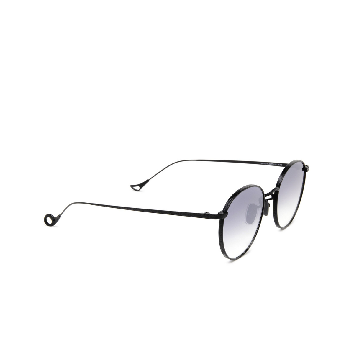 Eyepetizer® Round Sunglasses: Jockey color Black C.6-27F - three-quarters view.