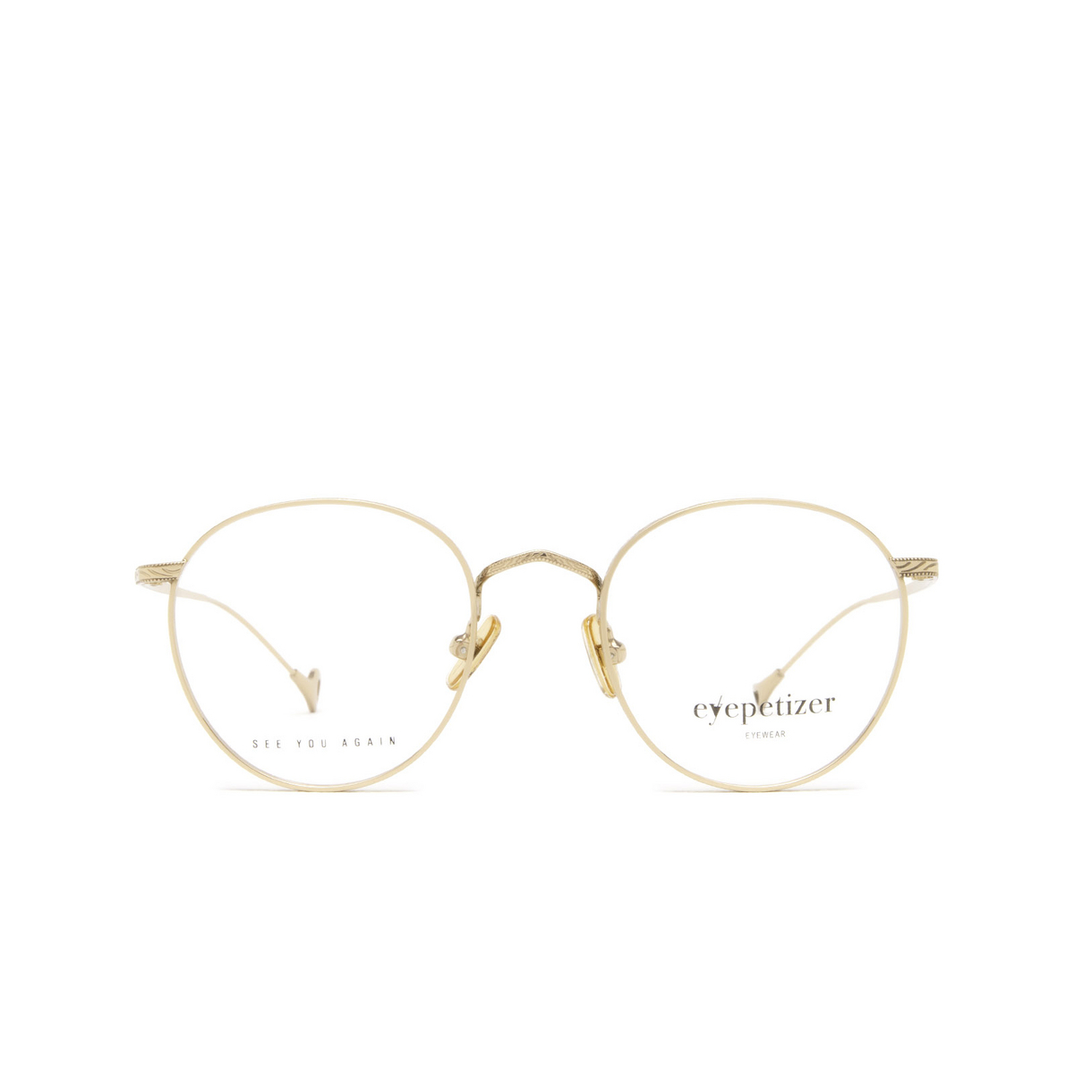 Eyepetizer® Round Eyeglasses: Jockey Opt color C.9 Rose Gold - front view
