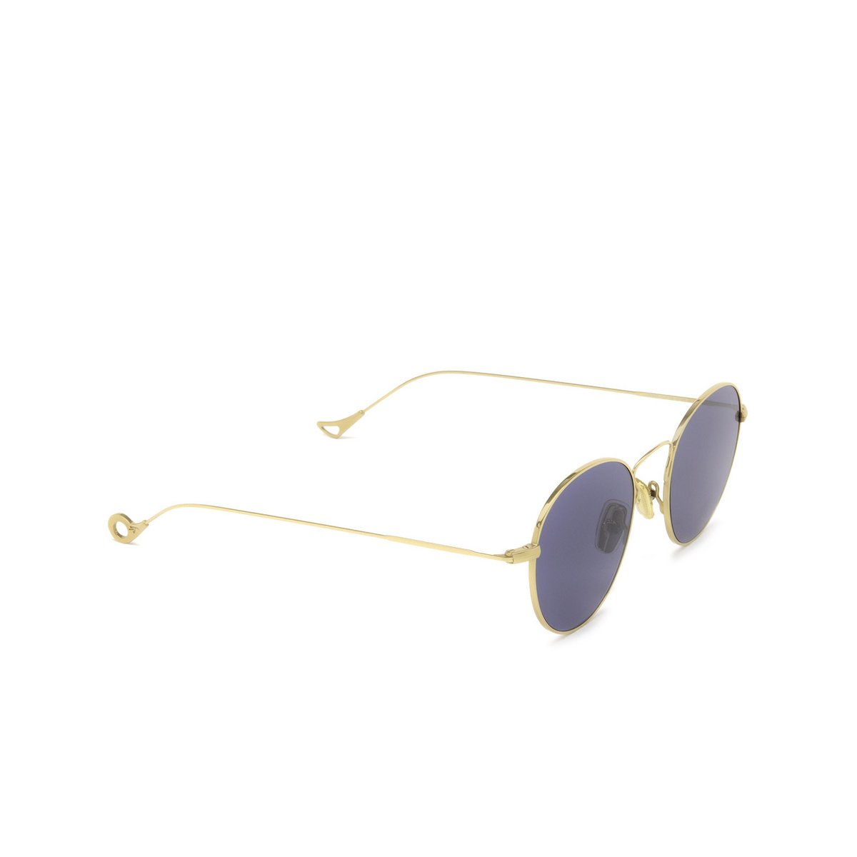 Eyepetizer® Round Sunglasses: Julien color Gold C.4-39 - three-quarters view.