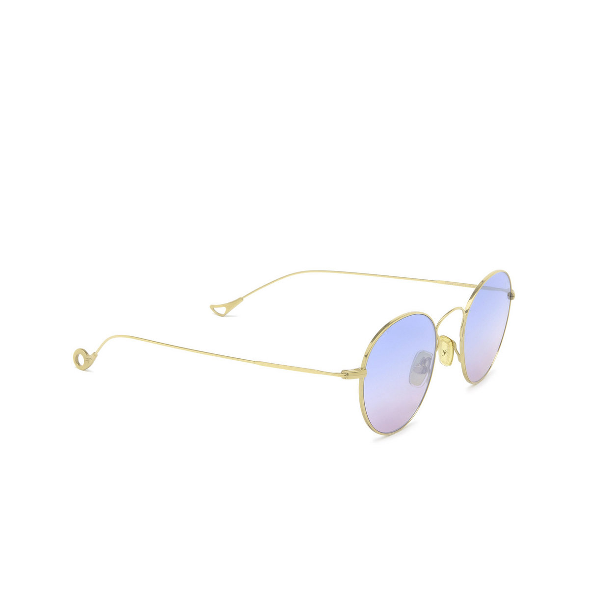 Eyepetizer® Round Sunglasses: Julien color Gold C.4-42F - three-quarters view.