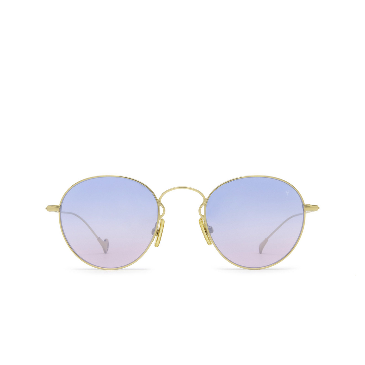 Eyepetizer® Round Sunglasses: Julien color Gold C.4-42F - front view.