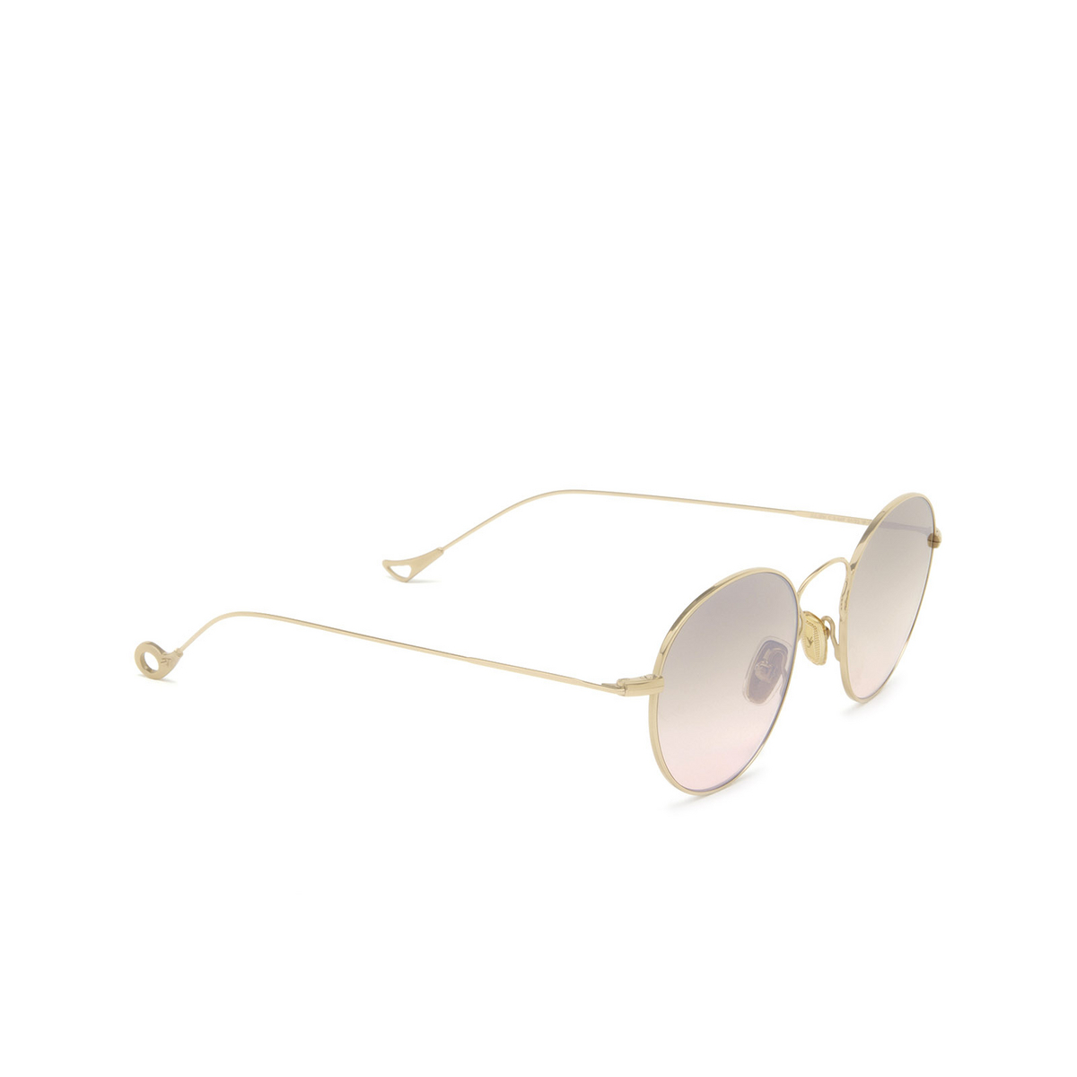 Eyepetizer® Round Sunglasses: Julien color Rose Gold C.9-44F - three-quarters view.