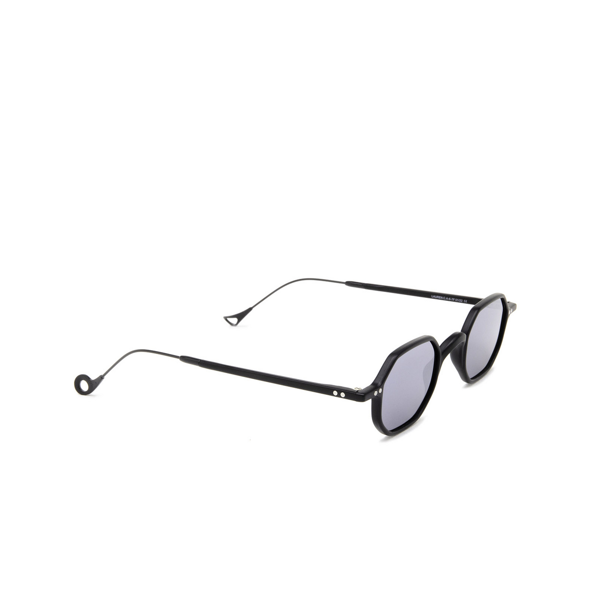 Eyepetizer® Irregular Sunglasses: Lauren color Black Matt And Black C.A-6-7F - three-quarters view.