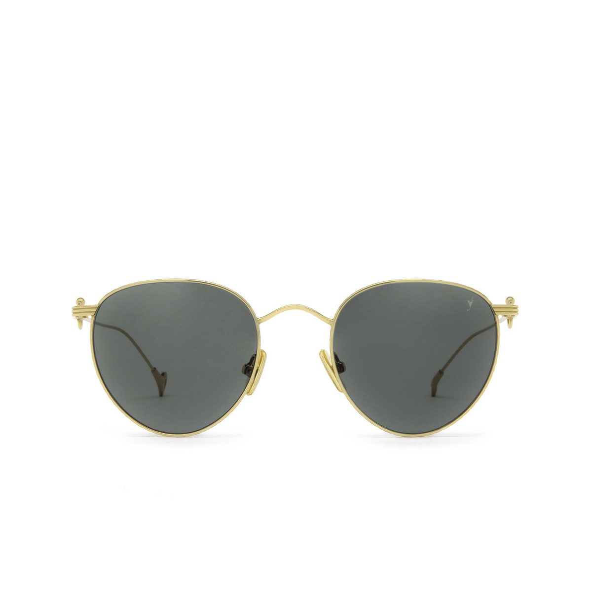 Eyepetizer® Round Sunglasses: Lune color Gold C.4-40 - front view.