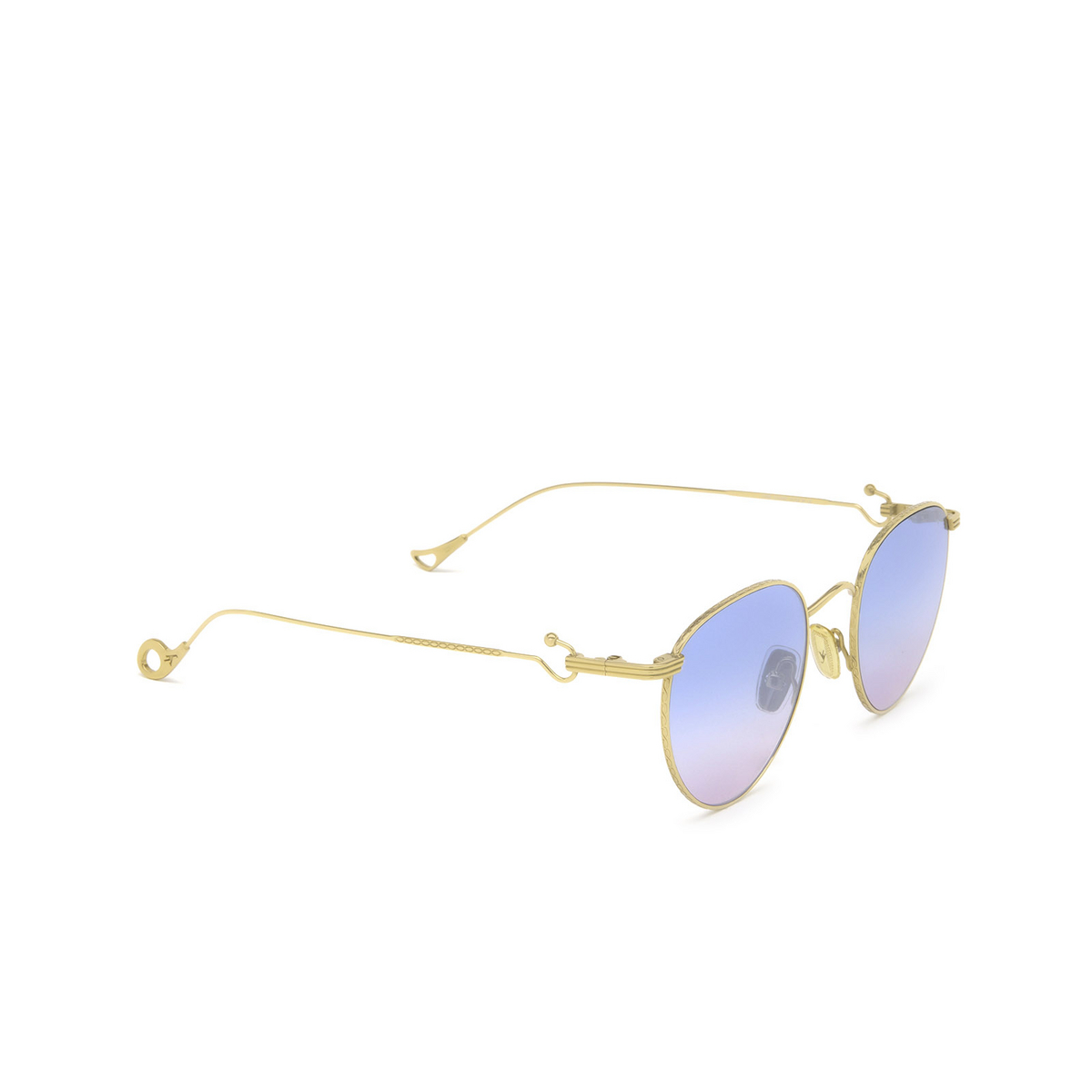 Eyepetizer® Round Sunglasses: Lune color Gold C.4-42F - three-quarters view.