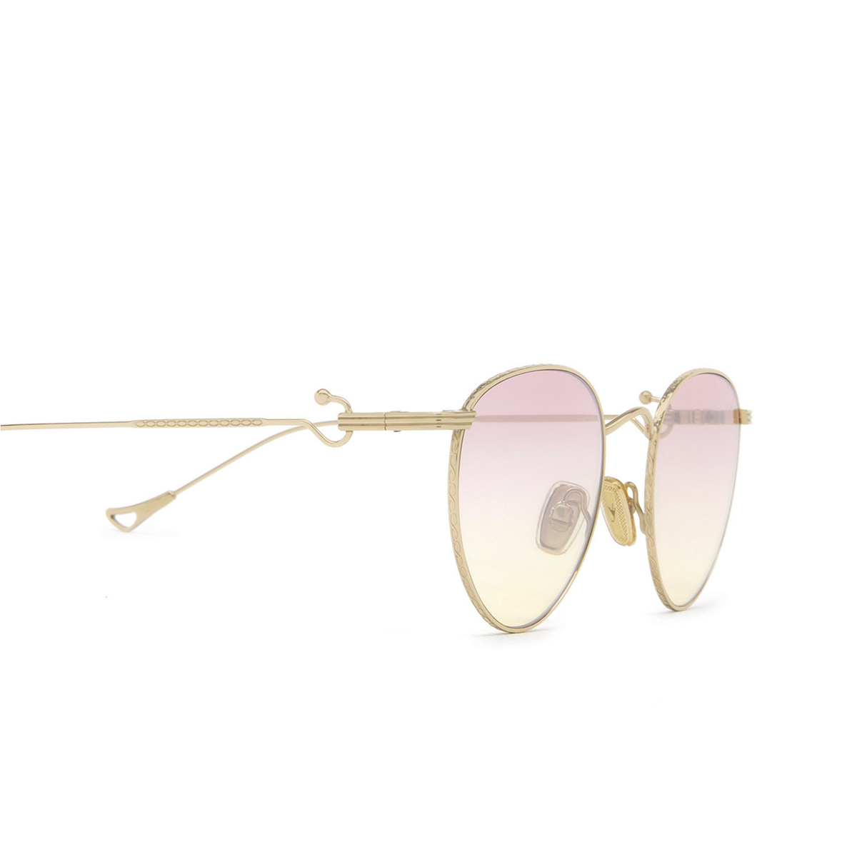 Eyepetizer® Round Sunglasses: Lune color Rose Gold C.9-22F - three-quarters view.