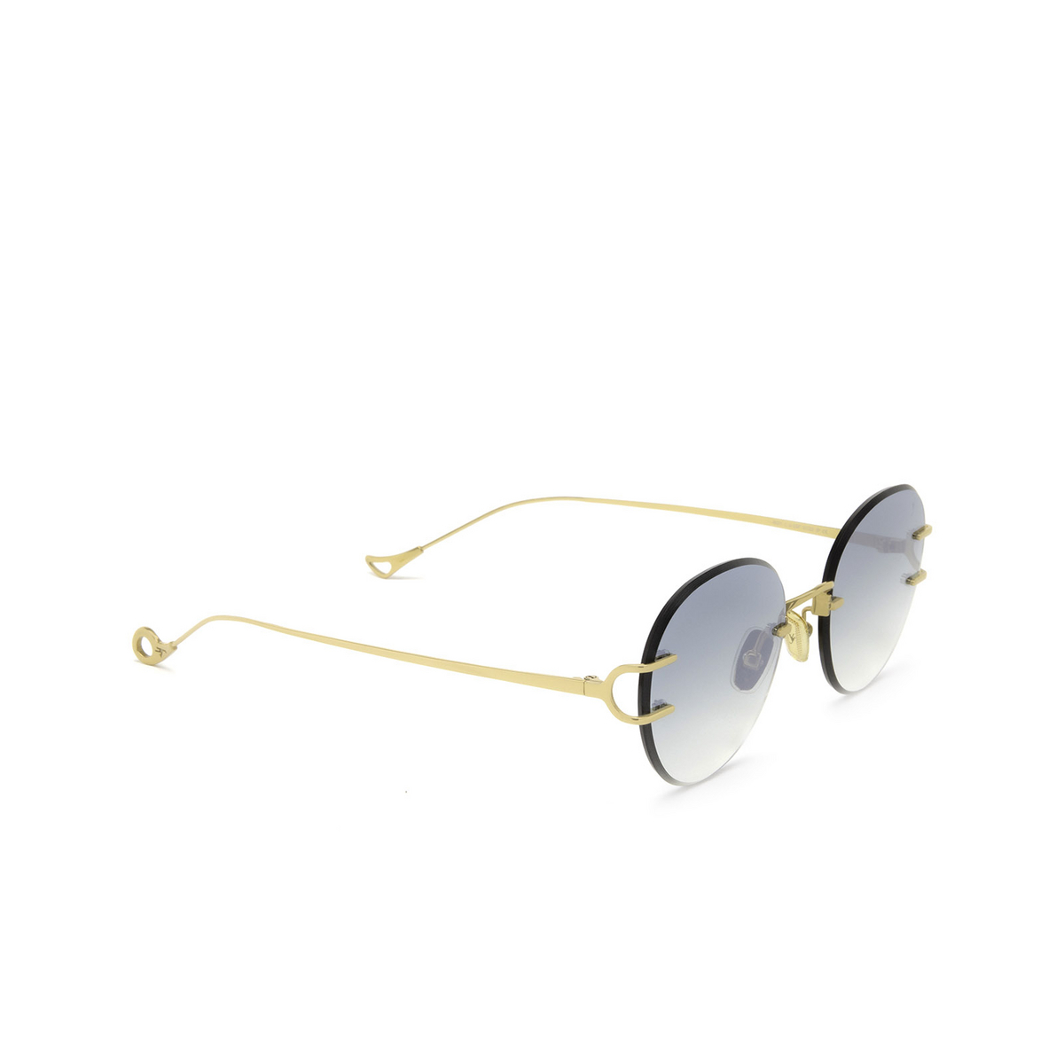 Eyepetizer® Round Sunglasses: Roy color Gold C.4-25F - three-quarters view.